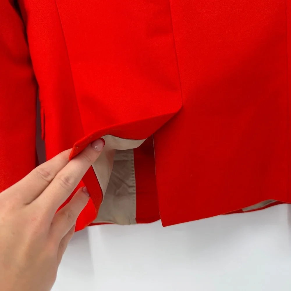 J‎ Crew Schoolboy Blazer Orange Women’s Size 0 Wool Jacket Career - Picture 8 of 12